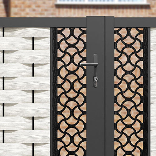 Ripple Vida Straight Top Driveway Gate - Light Stone - Middle & End Screen