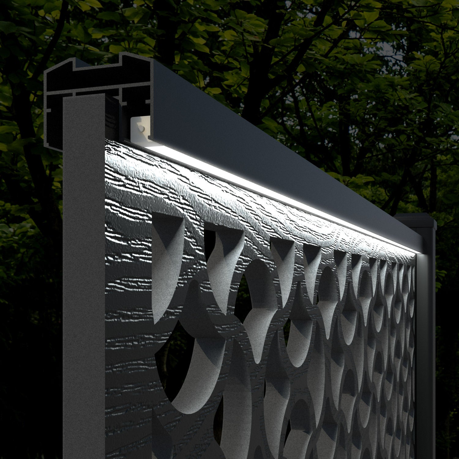 Hudson Vida Fence Panel - Teak - with our composite posts