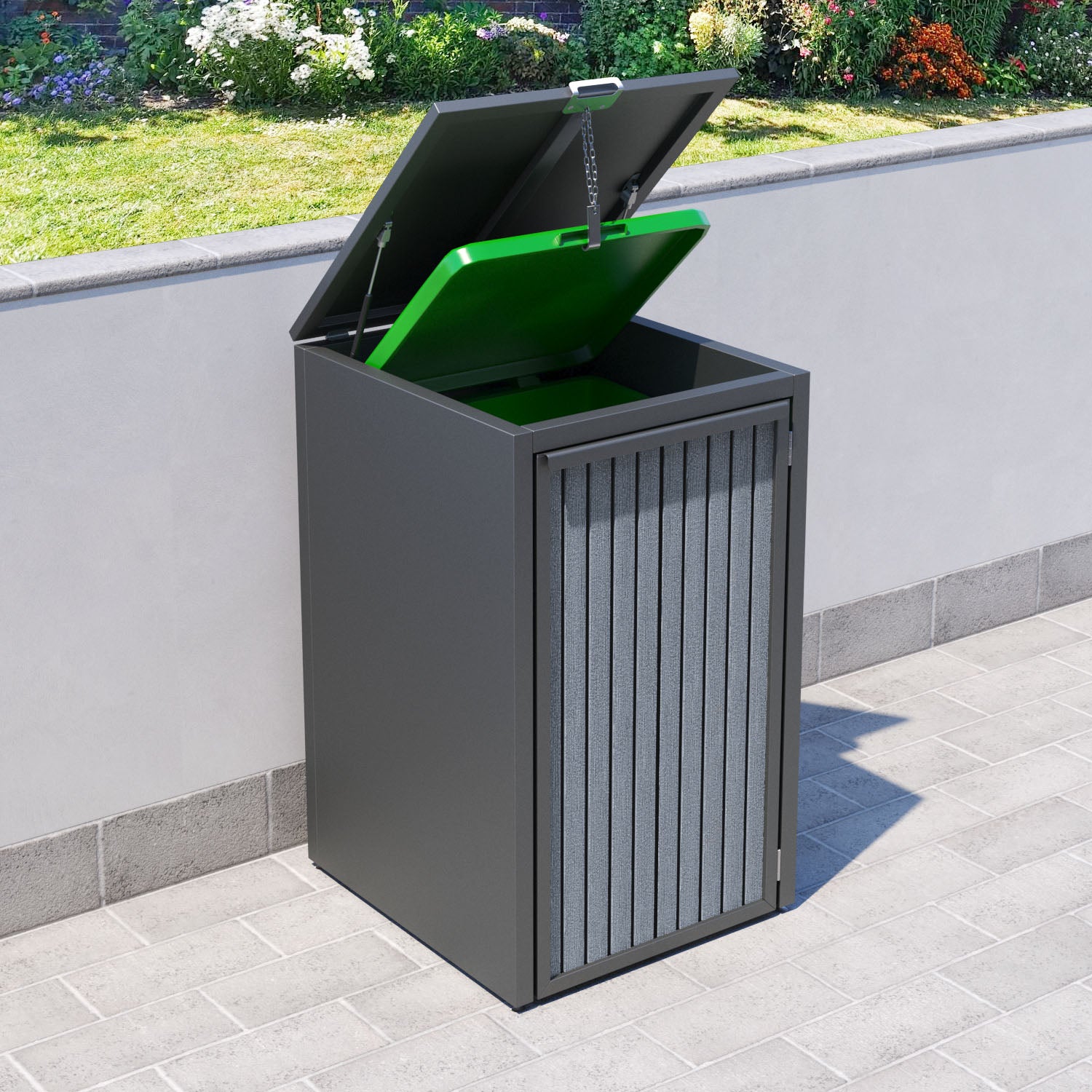 Grey 3 Bin Store with Virtis Door Slat