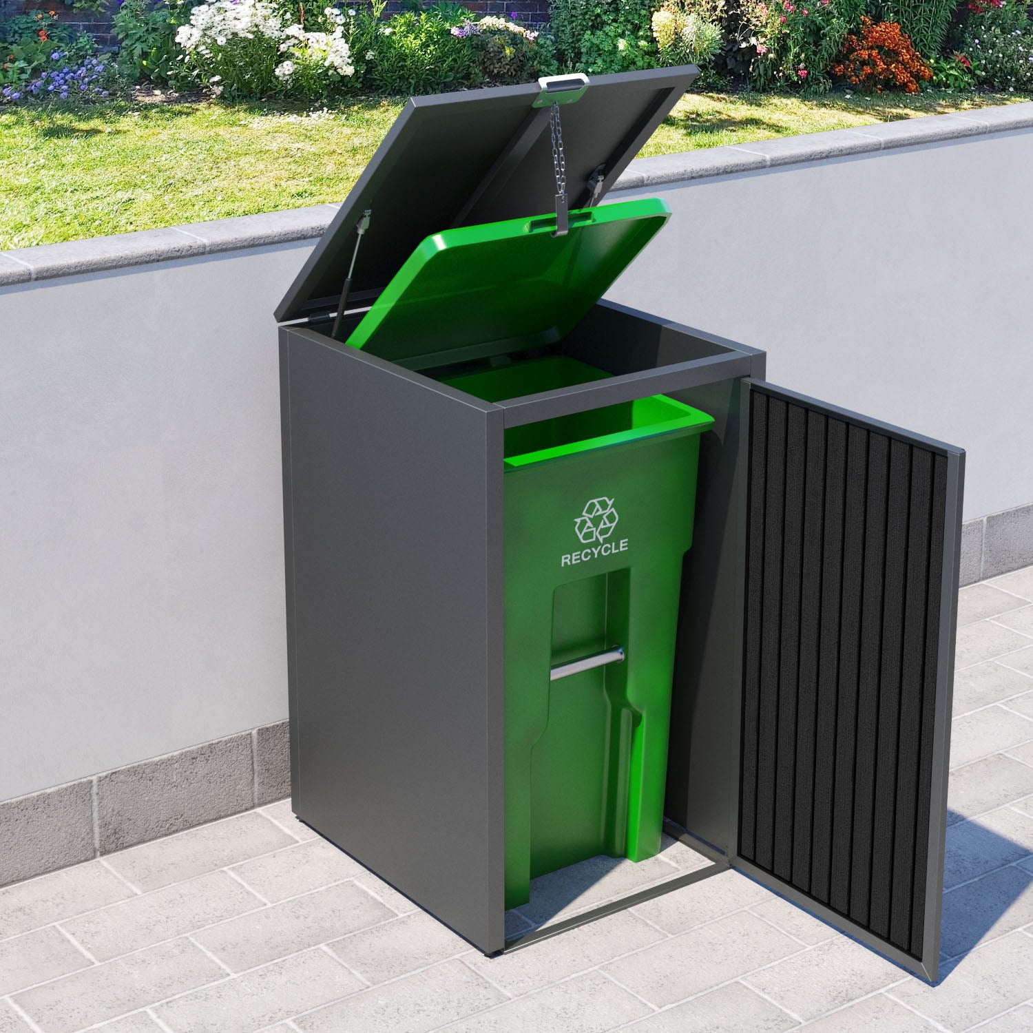 Grey 2 Bin Store with Virtis Door Slat