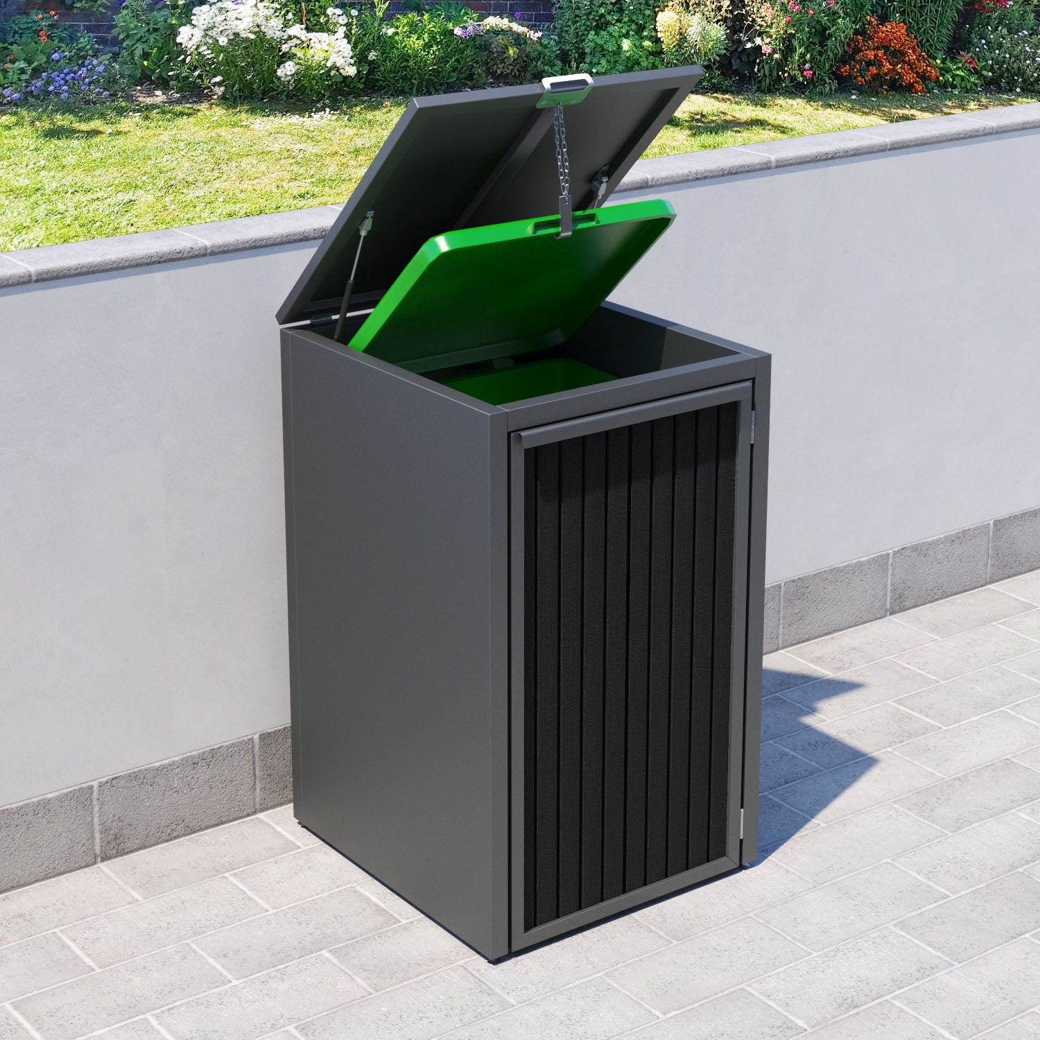 Grey 1 Bin Store with Virtis Door Slat