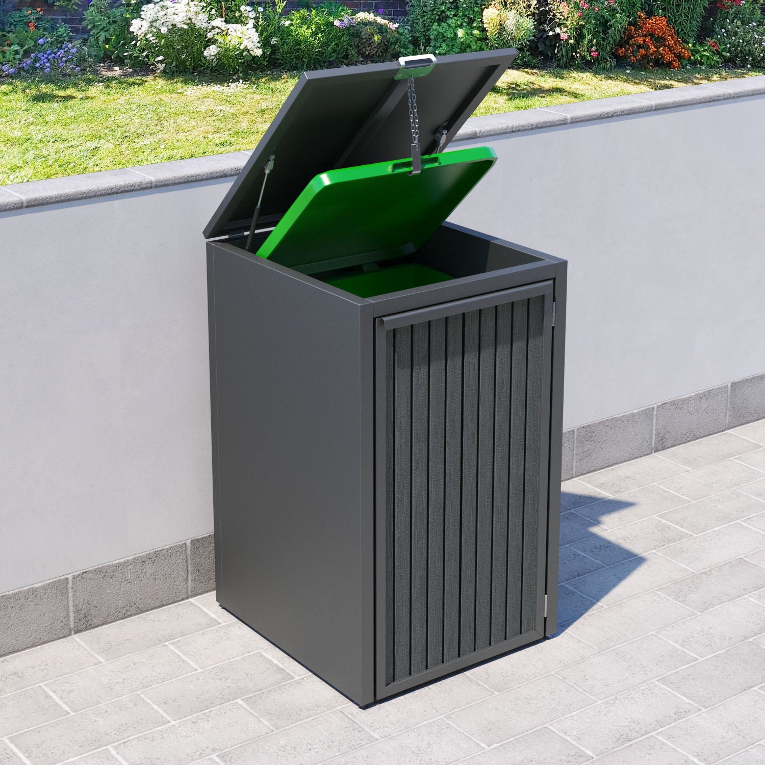 Grey 2 Bin Store with Virtis Door Slat