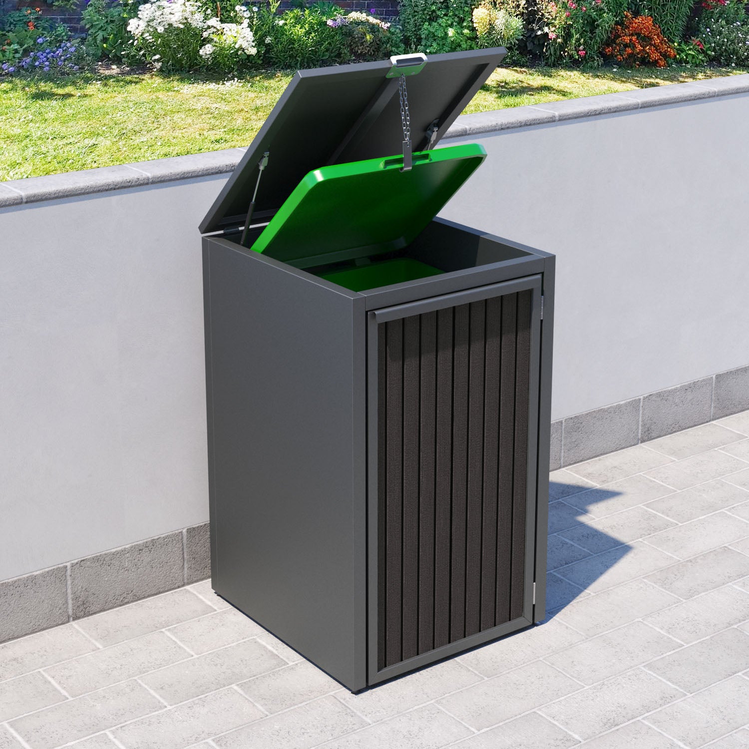 Grey 3 Bin Store with Virtis Door Slat