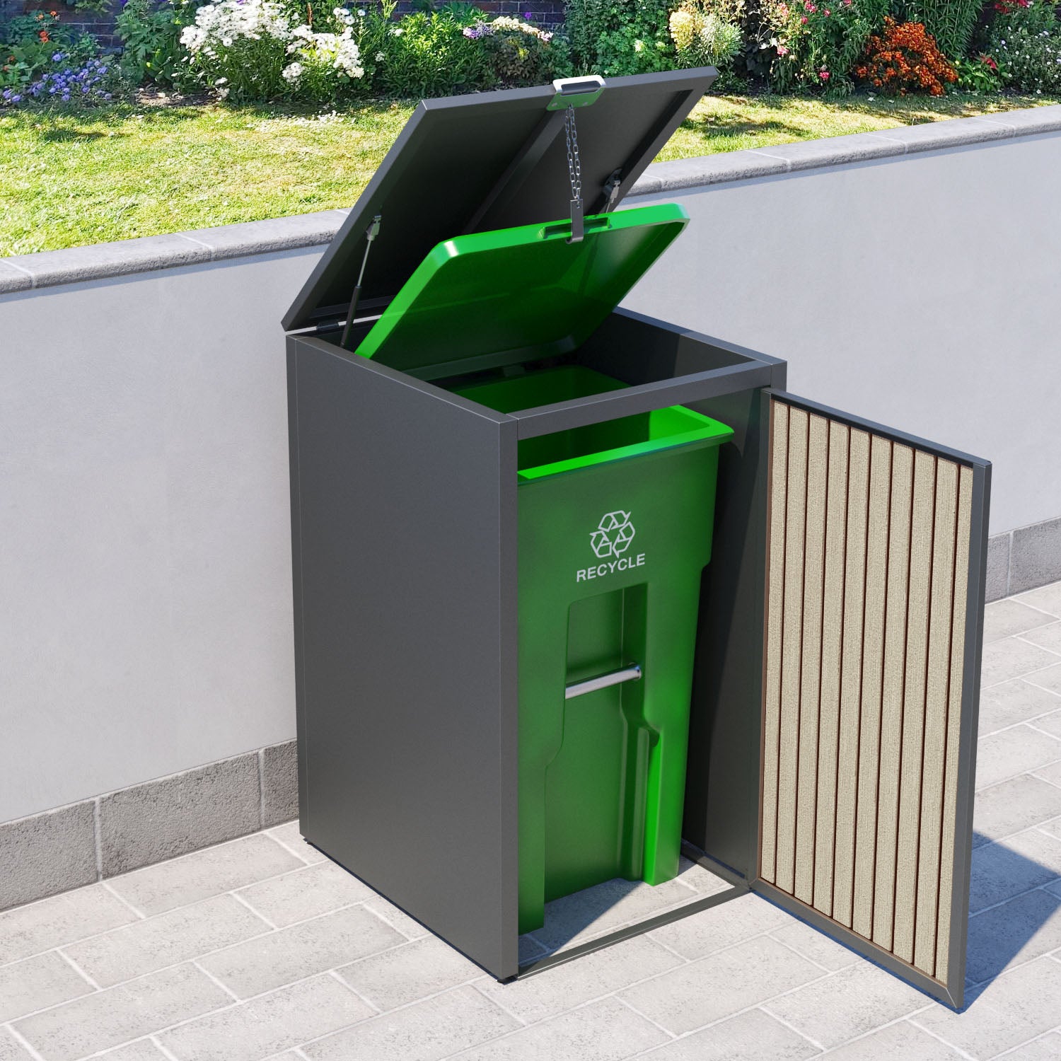 Grey 1 Bin Store with Virtis Door Slat