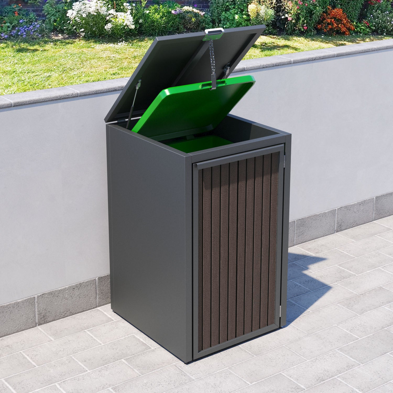 Grey 2 Bin Store with Virtis Door Slat