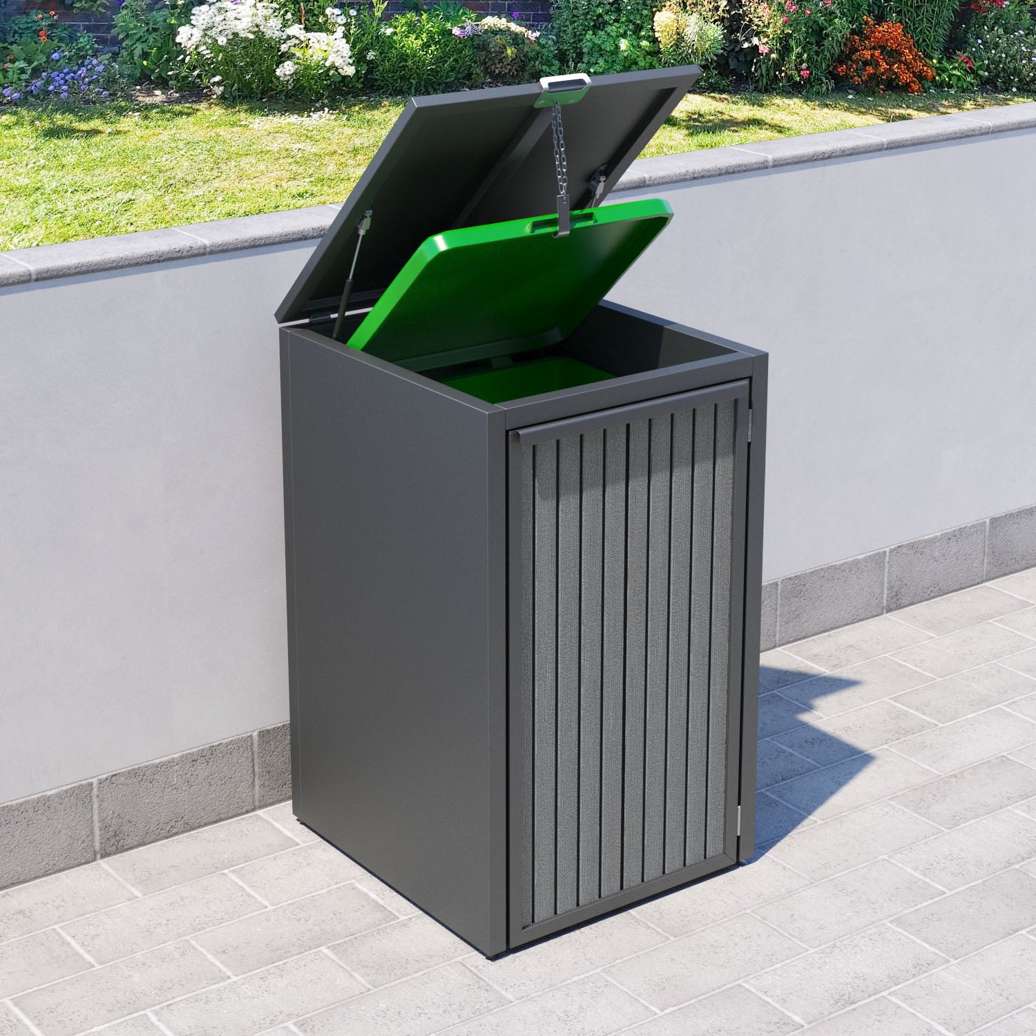 Grey 2 Bin Store with Virtis Door Slat