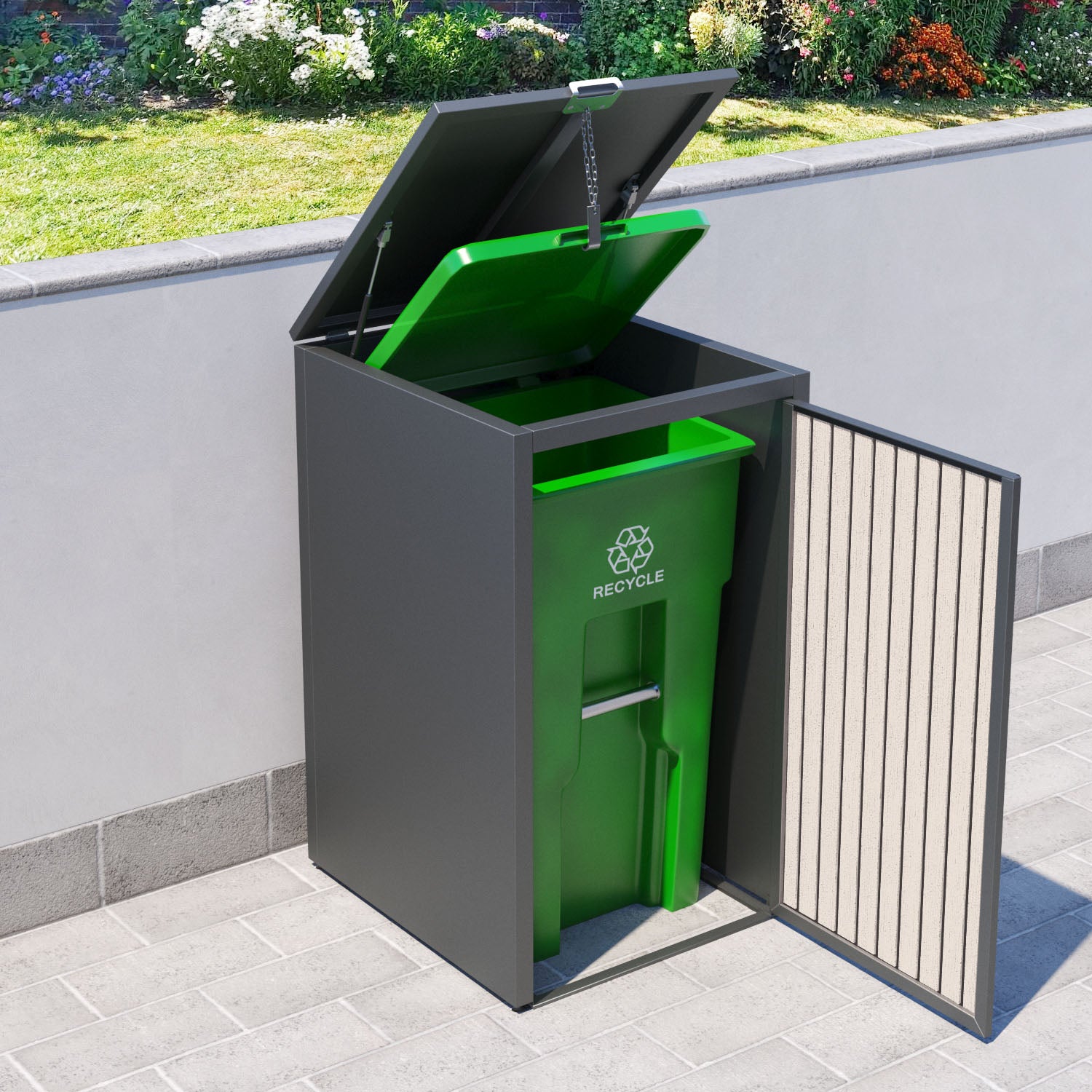 Grey 1 Bin Store with Virtis Door Slat