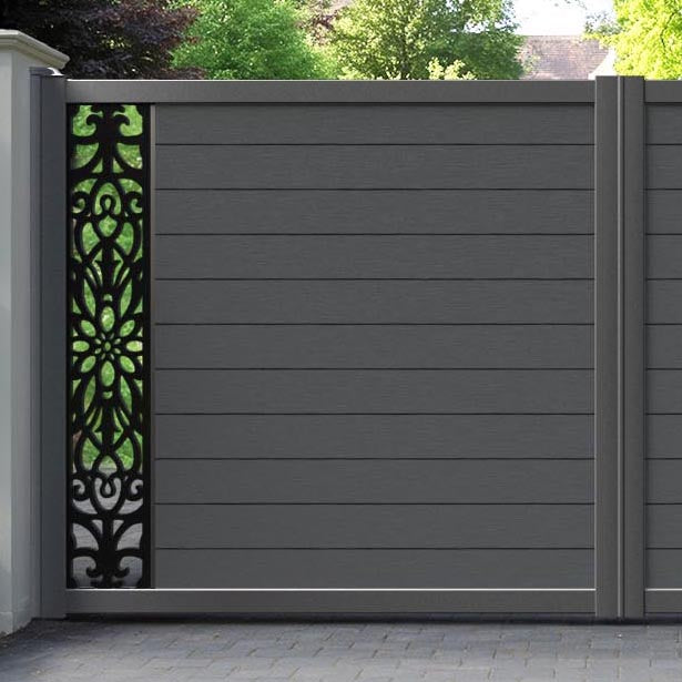 Fusion Windsor Straight Top Driveway Gate - Dark Grey - End Screen