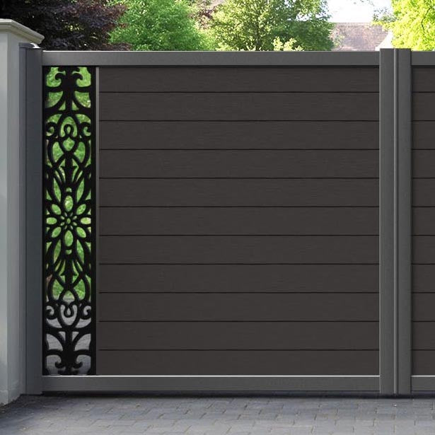Fusion Windsor Straight Top Driveway Gate - Dark Oak - End Screen