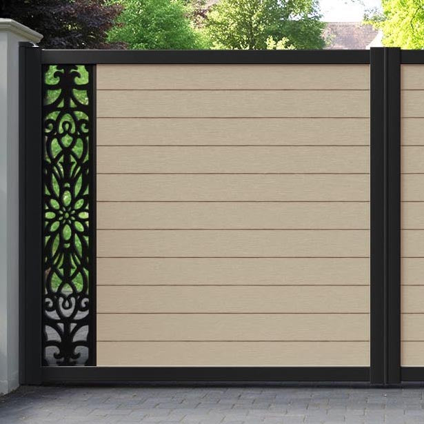 Fusion Windsor Straight Top Driveway Gate - Light Oak - End Screen