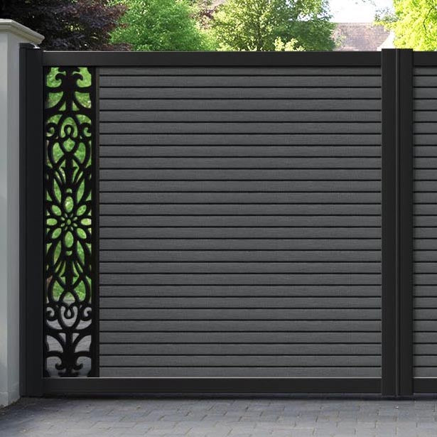 Hudson Windsor Straight Top Driveway Gate - Dark Grey - End Screen