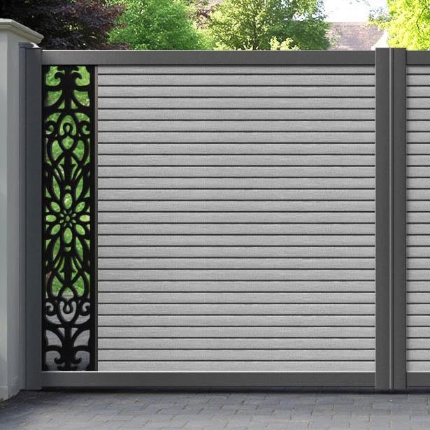 Hudson Windsor Straight Top Driveway Gate - Light Grey - End Screen