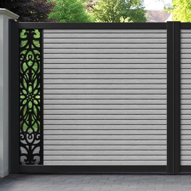 Hudson Windsor Straight Top Driveway Gate - Light Grey - End Screen