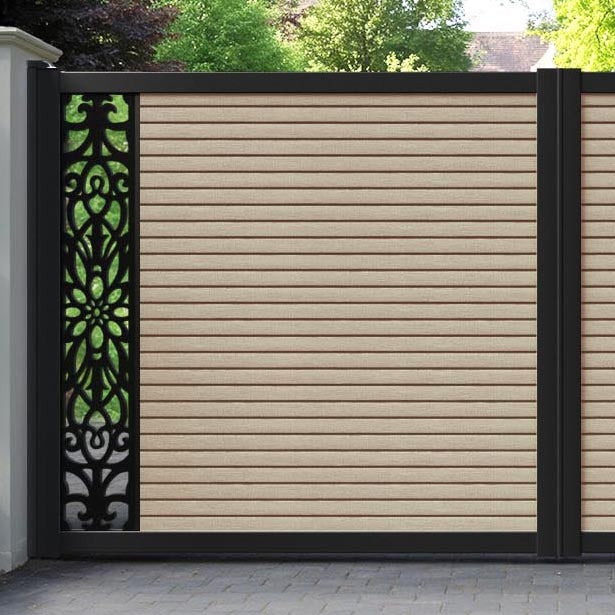 Hudson Windsor Straight Top Driveway Gate - Light Oak- End Screen