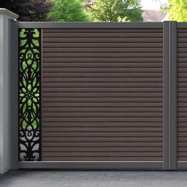 Hudson Windsor Straight Top Driveway Gate - Mid Brown - End Screen