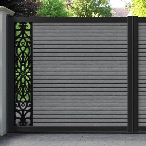 Hudson Windsor Straight Top Driveway Gate - Mid Grey - End Screen