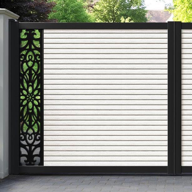 Hudson Windsor Straight Top Driveway Gate - Light Stone - End Screen