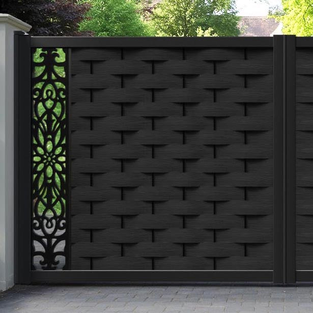 Ripple Windsor Straight Top Driveway Gate - Black - End Screen