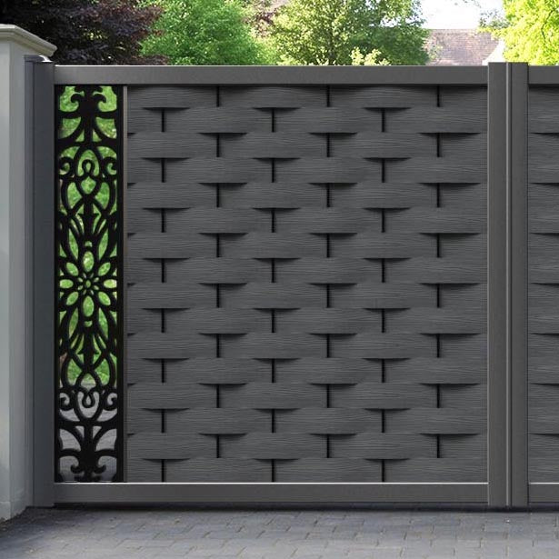 Ripple Windsor Straight Top Driveway Gate - Dark Grey - End Screen