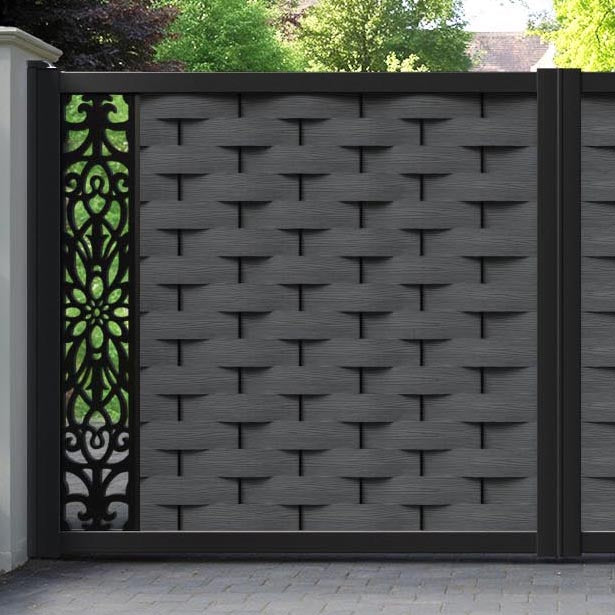 Ripple Windsor Straight Top Driveway Gate - Dark Grey - End Screen
