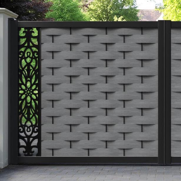 Ripple Windsor Straight Top Driveway Gate - Mid Grey - End Screen