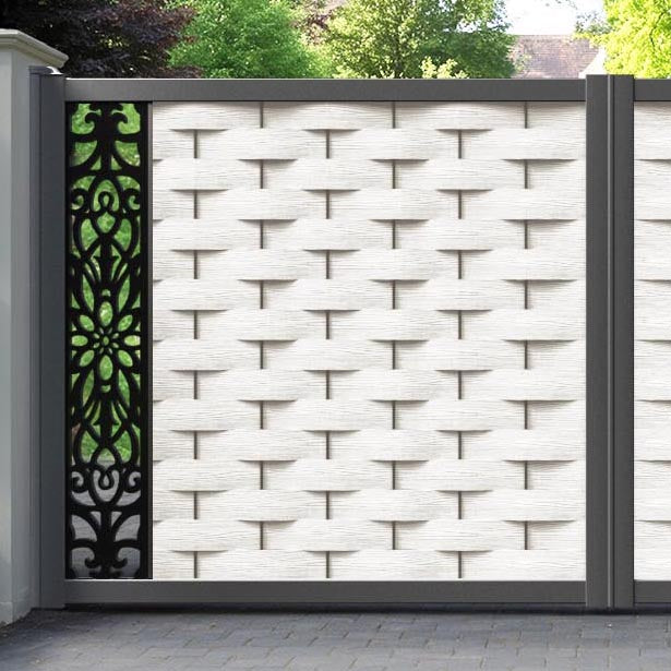 Ripple Windsor Straight Top Driveway Gate - Light Stone - End Screen