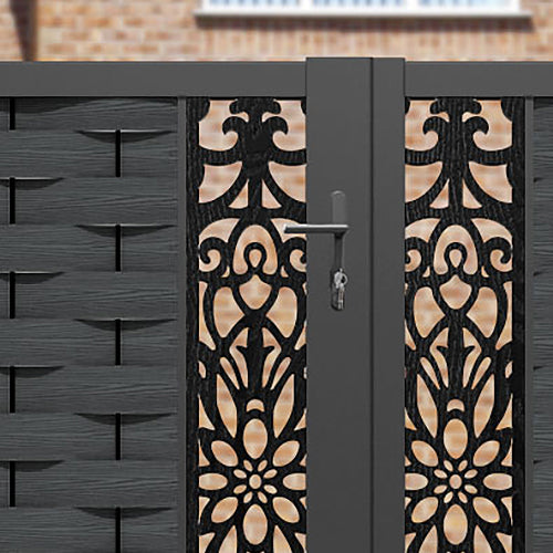 Ripple Windsor Straight Top Driveway Gate - Dark Grey - Middle Screen