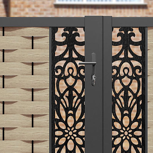 Ripple Windsor Straight Top Driveway Gate - Light Oak - Middle Screen