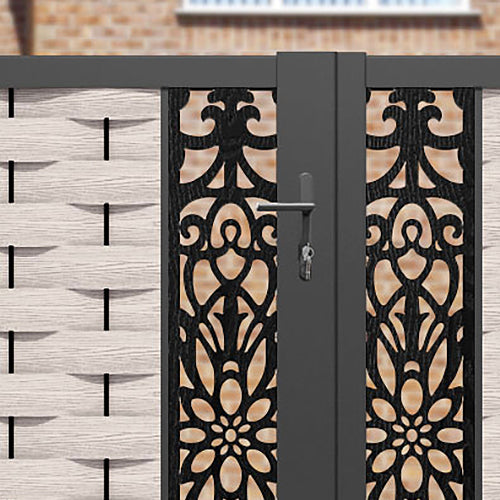 Ripple Windsor Straight Top Driveway Gate - Mid Stone - Middle Screen