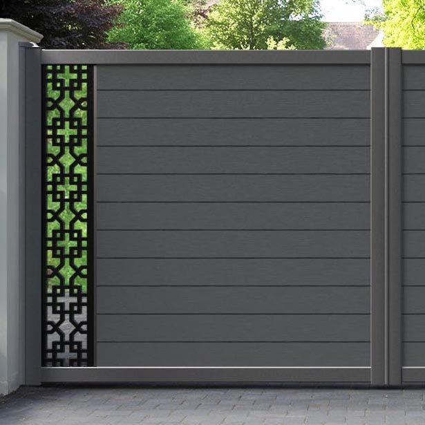 Fusion Zaria Straight Top Driveway Gate - Dark Grey - End Screen