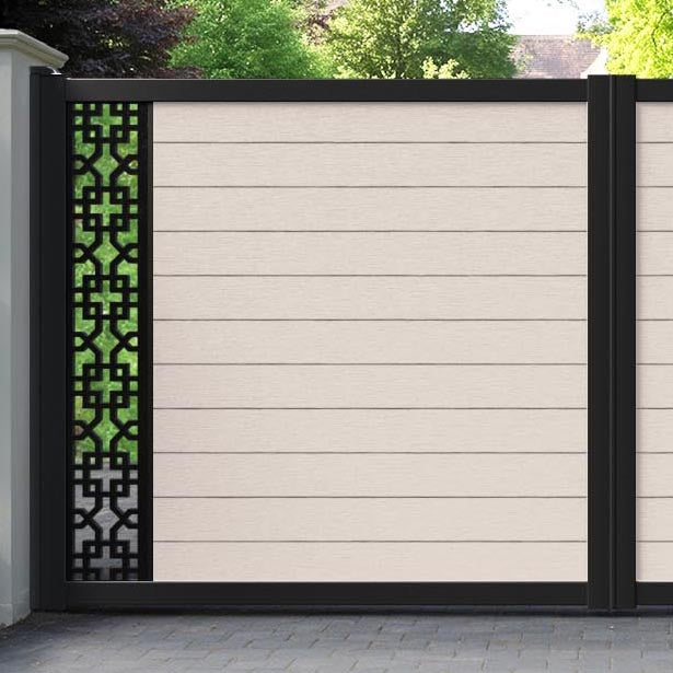 Fusion Zaria Straight Top Driveway Gate - Mid Stone - End Screen