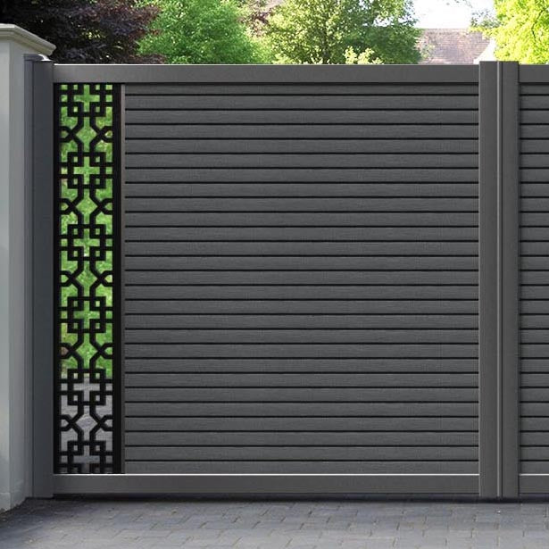 Hudson Zaria Straight Top Driveway Gate - Dark Grey - End Screen