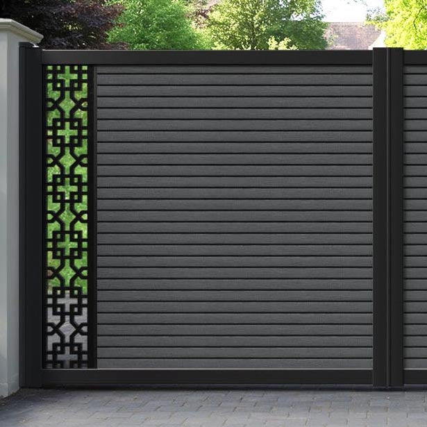 Hudson Zaria Straight Top Driveway Gate - Dark Grey - End Screen