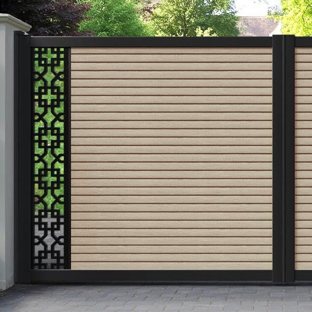 Hudson Zaria Straight Top Driveway Gate - Light Oak - End Screen