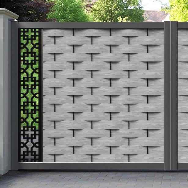 Ripple Zaria Straight Top Driveway Gate - Light Grey - End Screen