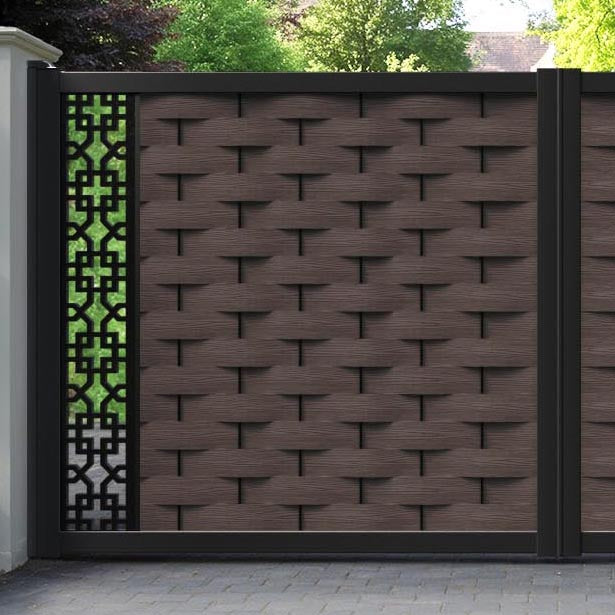 Ripple Zaria Straight Top Driveway Gate - Mid Brown - End Screen
