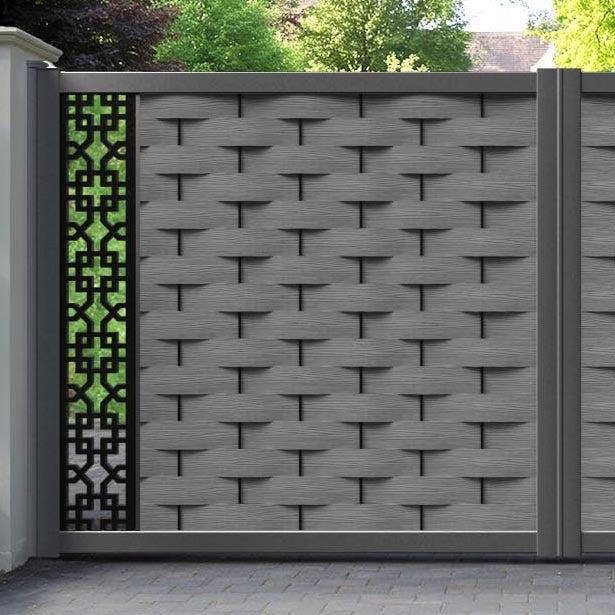 Ripple Zaria Straight Top Driveway Gate - Mid Grey - End Screen