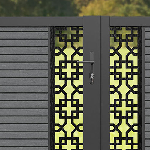 Hudson Zaria Straight Top Driveway Gate - Mid Grey - Middle Screen