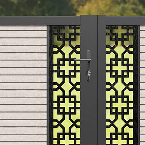 Hudson Zaria Straight Top Driveway Gate - Mid Stone - Middle Screen