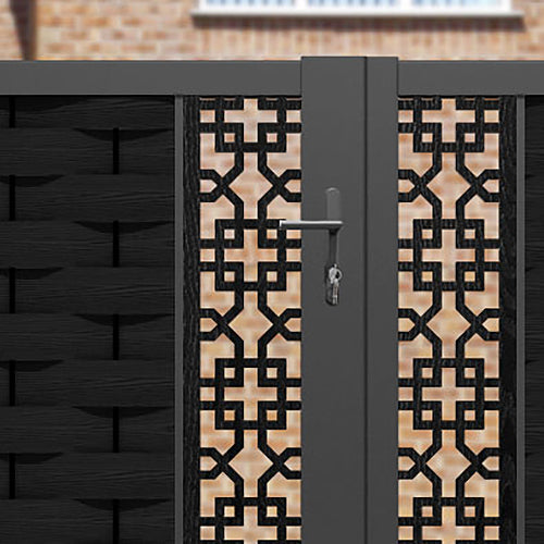 Ripple Zaria Straight Top Driveway Gate - Black - Middle Screen