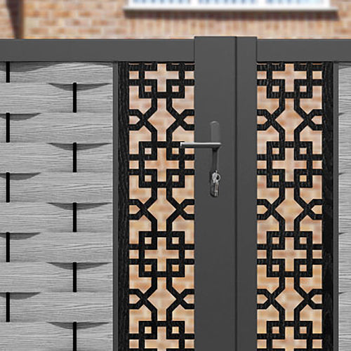 Ripple Zaria Straight Top Driveway Gate - Light Grey - Middle & End Screen