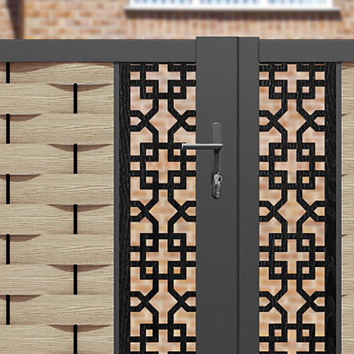 Ripple Zaria Straight Top Driveway Gate - Light Oak - Middle Screen