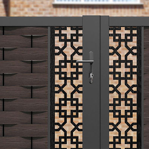 Ripple Zaria Straight Top Driveway Gate - Mid Brown - Middle Screen