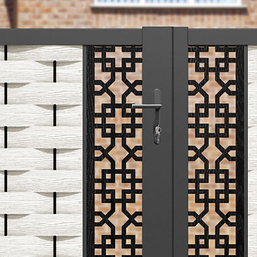 Ripple Zaria Straight Top Driveway Gate - Light Stone - Middle & End Screen