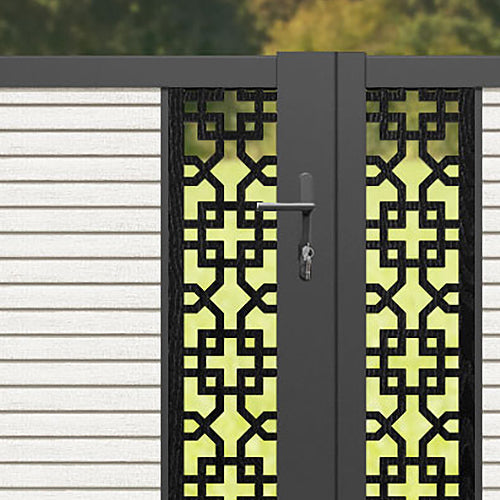 Hudson Zaria Straight Top Driveway Gate - Light Stone - Middle & End Screen