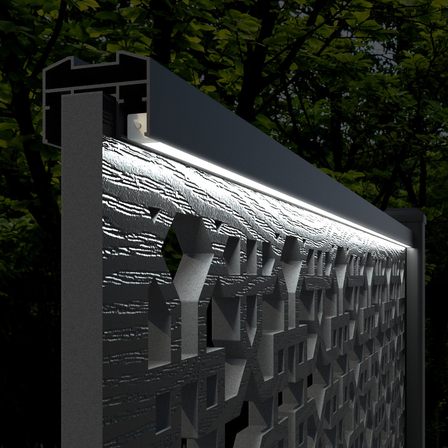 Fusion Zaria Fence Panel - Light Grey - with our composite posts