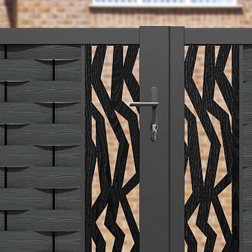 Ripple Zenith Straight Top Driveway Gate - Dark Grey - Middle Screen