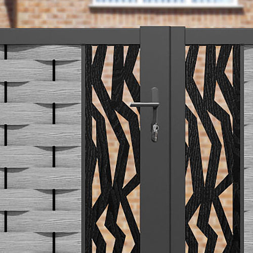 Ripple Zenith Straight Top Driveway Gate - Light Grey - Middle & End Screen