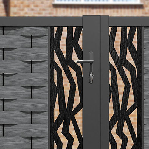 Ripple Zenith Straight Top Driveway Gate - Mid Grey - Middle Screen