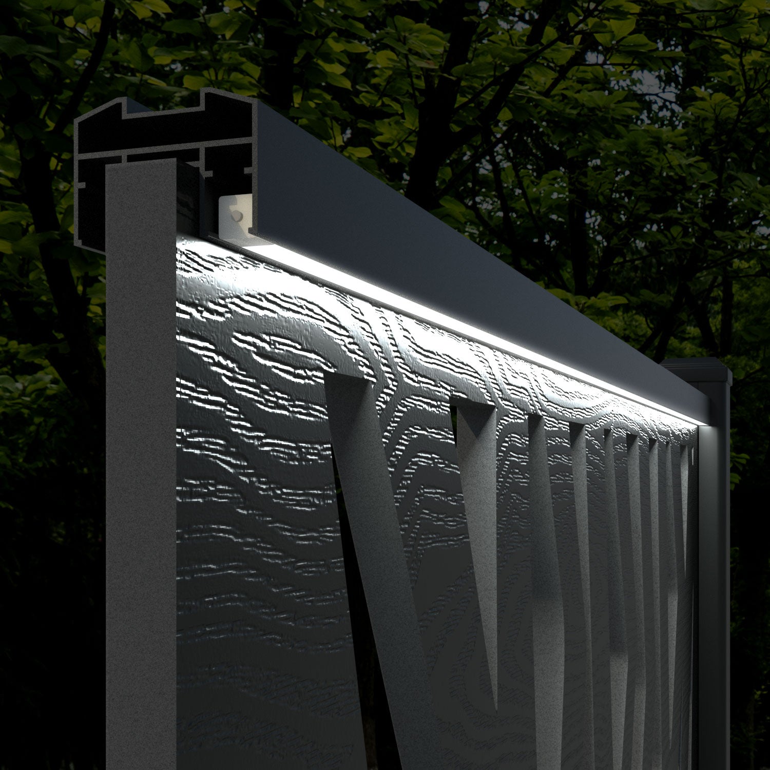 Classic Zenith Fence Panel - Mid Stone - with our composite posts